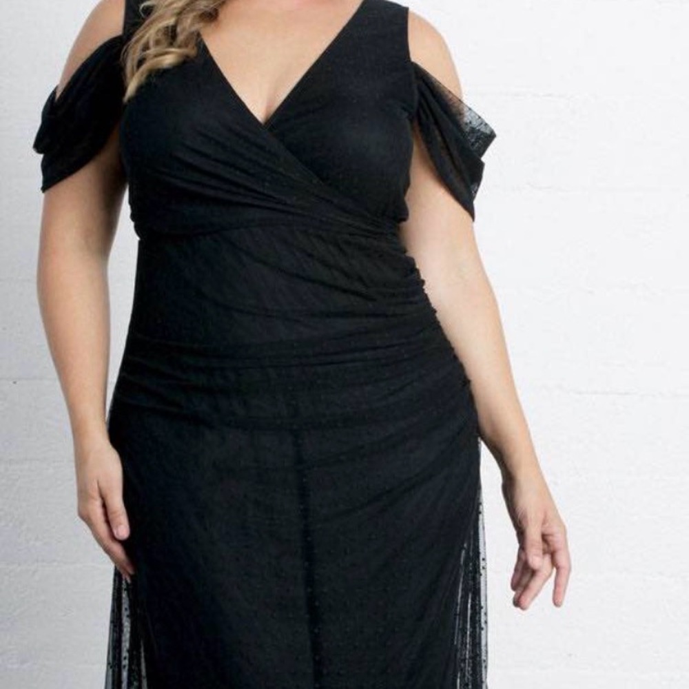 Kiyonna Black One Shoulder Dress